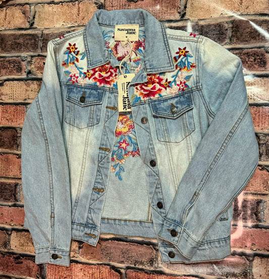 Flower power denim jacket